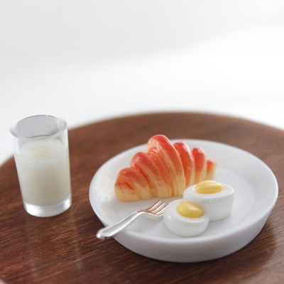 Miniatur Essen Lebensmittel Frühstück Wichtel Puppenhaus Puppenstube Zubehör