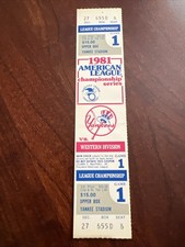 1981 American League Championship Game 1 Full Ticket Yankees Baseball ALCS