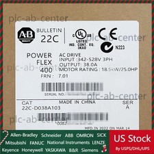 Allen-Bradley PowerFlex 400 18.5 kW 25 HP AC Drive 22C-D038A103 US Free Tax