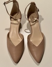 Nine West Women’s Beige Heels W/ Adjustable Ankle Strap Sz 9.5, Great Cond