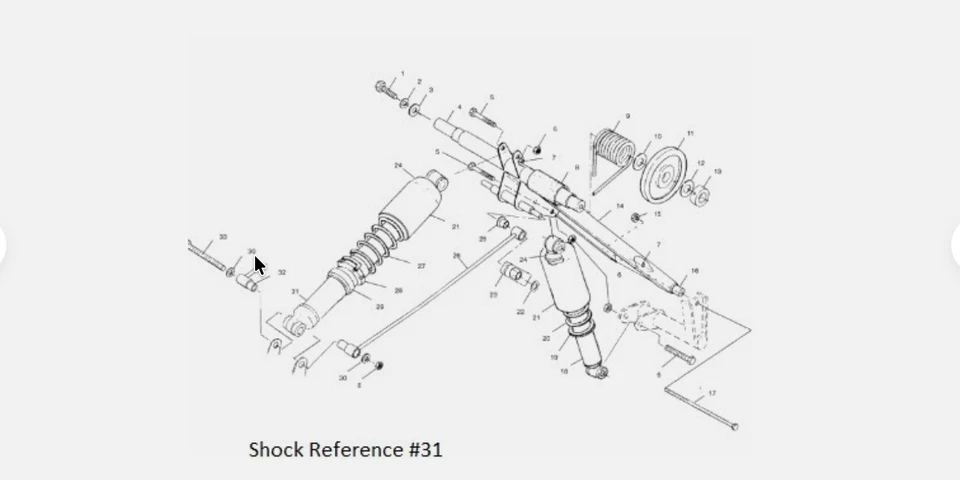 Polaris Indy 经典 Touring 500,1999 - 2003,后悬架,燃气后减震器 — 第 2/2 张图片