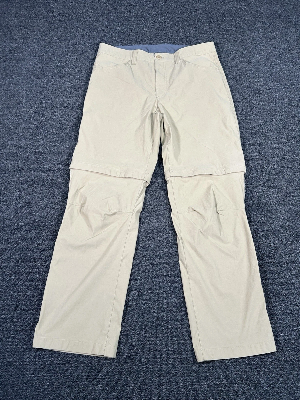 Eddie Bauer Convertible Tech Pants Men’s 34x30 Khaki Nylon Stretch Hiking Gorp