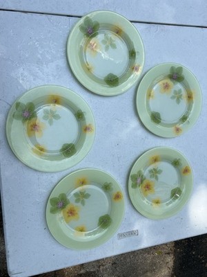 Luminarc Marc Paully Dinner Plates Floral Green Garden Springtime set of 5 10 
