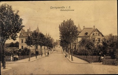 Postcard Geringswalde Saxony, Bahnhofstraße - 3876451