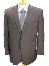 Brooks Brothers Lanificio Suit 44S Gray Stripe Wool 36x26.5 Flat Pants Italy