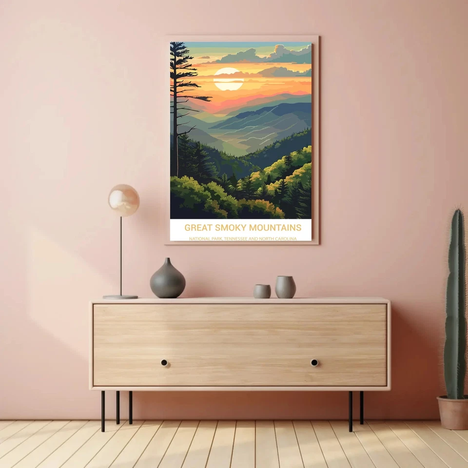 Póster del amanecer del Parque Nacional de las Grandes Montañas Humeantes Foto 3 de 4