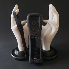 OEM Nintendo Wii Black Remote Motion Plus Controller with Rubber Cover RVL-036