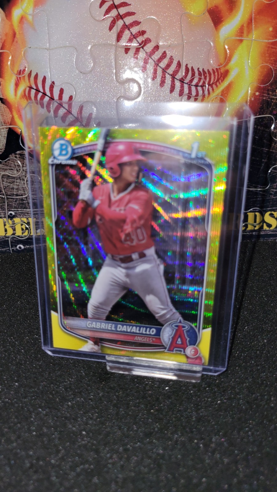 2025 Bowman Chrome Gabriel Davalillo 1st Bowman #BCP-178 Yellow Wave #/75