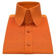 Camicia elegante uomo stile Peaky Blinders bicolore retrò collo alto penny tondo