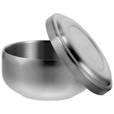 Stainless Steel Men Shaving Bowl with Lid Useful Shaving Cream Soap Bowl
