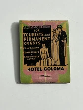 Vintage Matchbook Matches Hotel Coloma Wisconsin Tourism