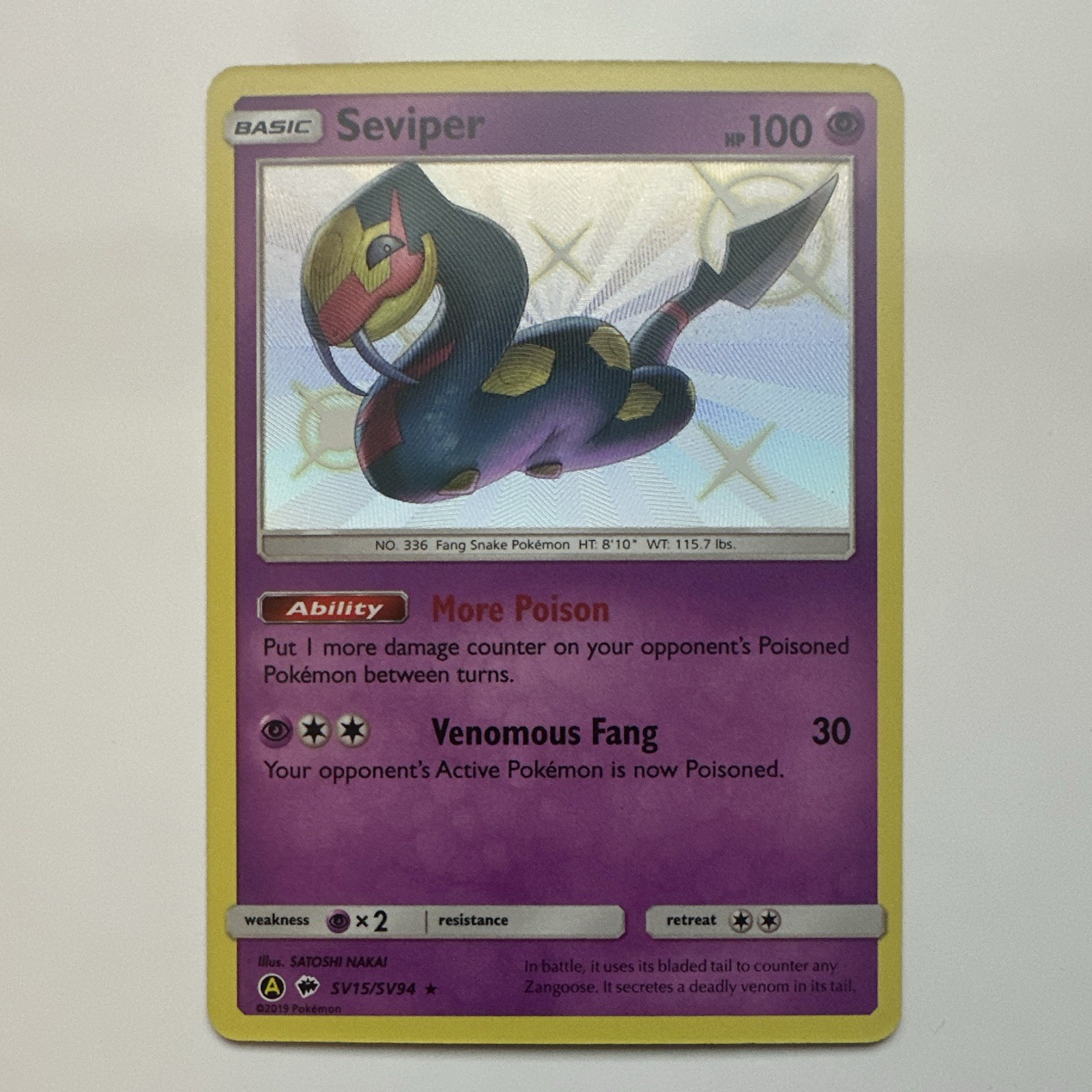 The Pokémon Company Seviper SV15/SV94 Hidden Fates Shiny Vault Holo Eng