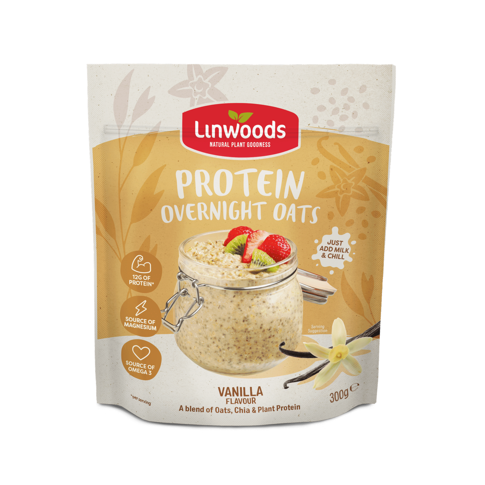 Linwoods Vanilla Protein Overnight Oats (300g, 1KG)