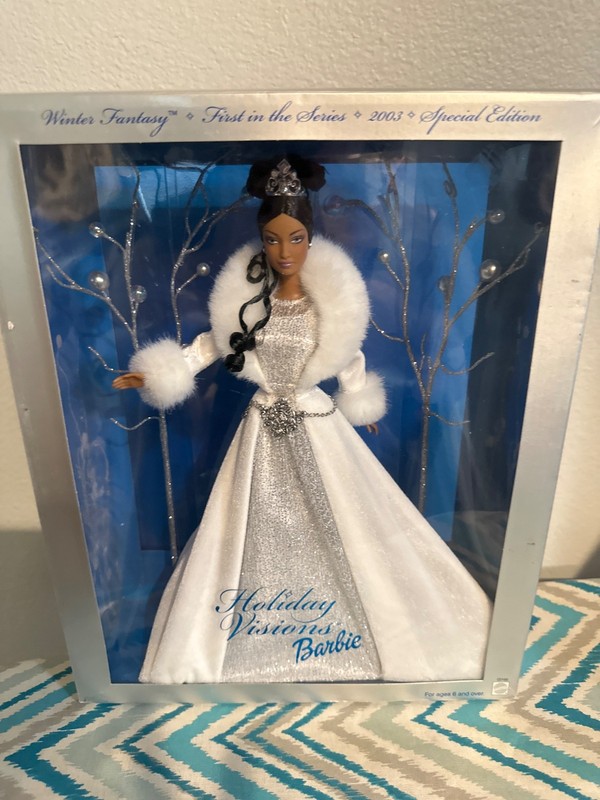 2003 Holiday Visions Barbie Doll Winter Fantasy Special Ed. Mattel  the box has