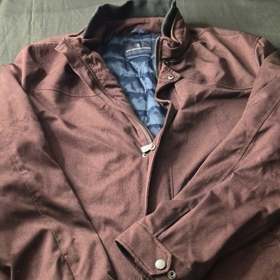 Hart Schaffner Marx Brown Men's Jacket Zip Button Accents Stand-Up Collar 3XT