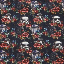 Star Wars cartoon PolyCotton fabric 18"x55" 1087741 HALF YARD