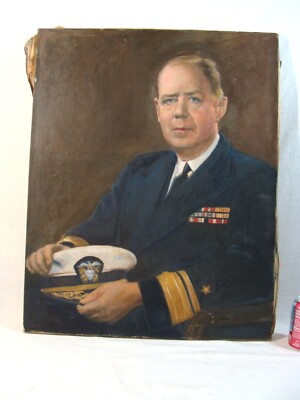 Original 1968 Portrait of Admiral  O/C Painting
