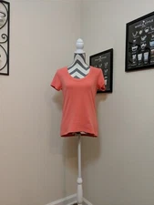 Talbots Coral Short Sleeve Tee Shirt Top Medium M