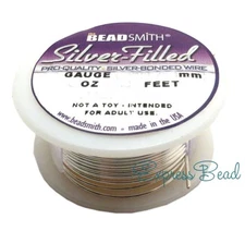 Bead Smith SILVER-FILLED dead Soft/half Hard Round Wire 18-28 gauge 