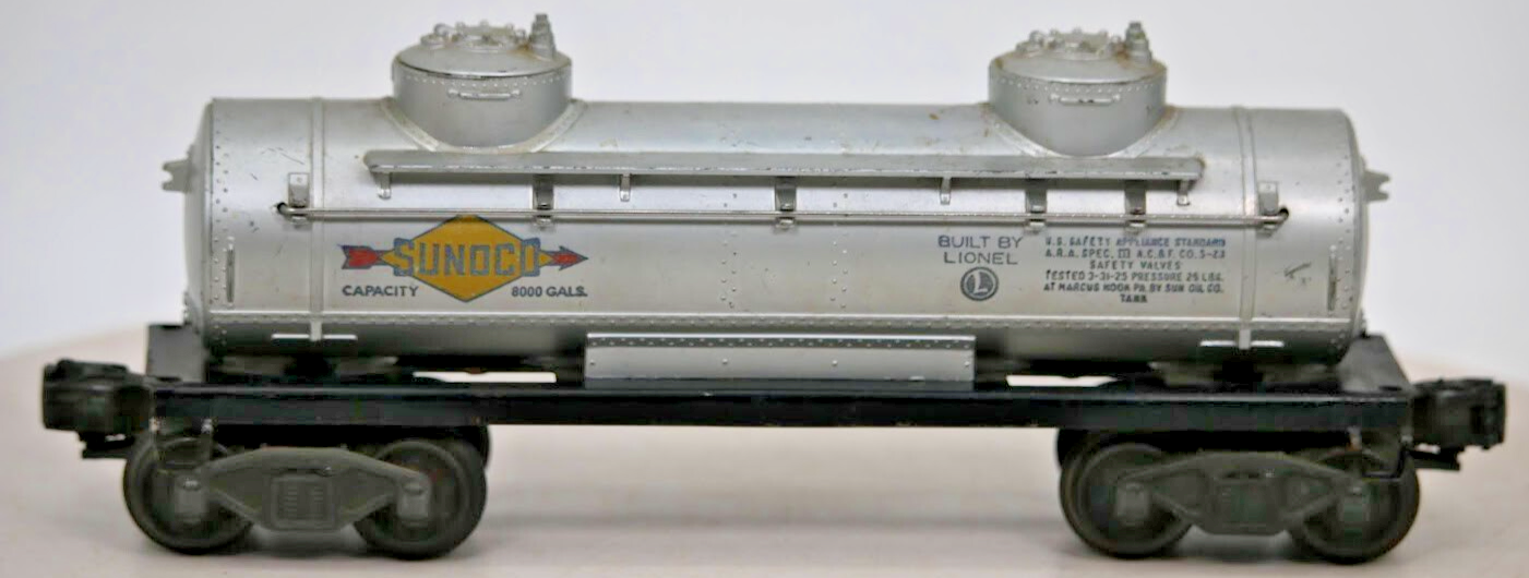LIONEL POSTWAR 6465 SUNOCO DOUBLE DOME TANK CAR  O GAUGE