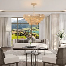 20'' Pendant Rattan Wood Boho Ceiling Chandelier Light Kitchen Bedroom Fixture