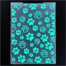 Pet Footprint Paw Background Plastic Embossing Folders for Card Making Scrapbook