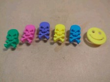 croc charms jibbitz new 3D Print Lot of 6 Skulls Smiley Face