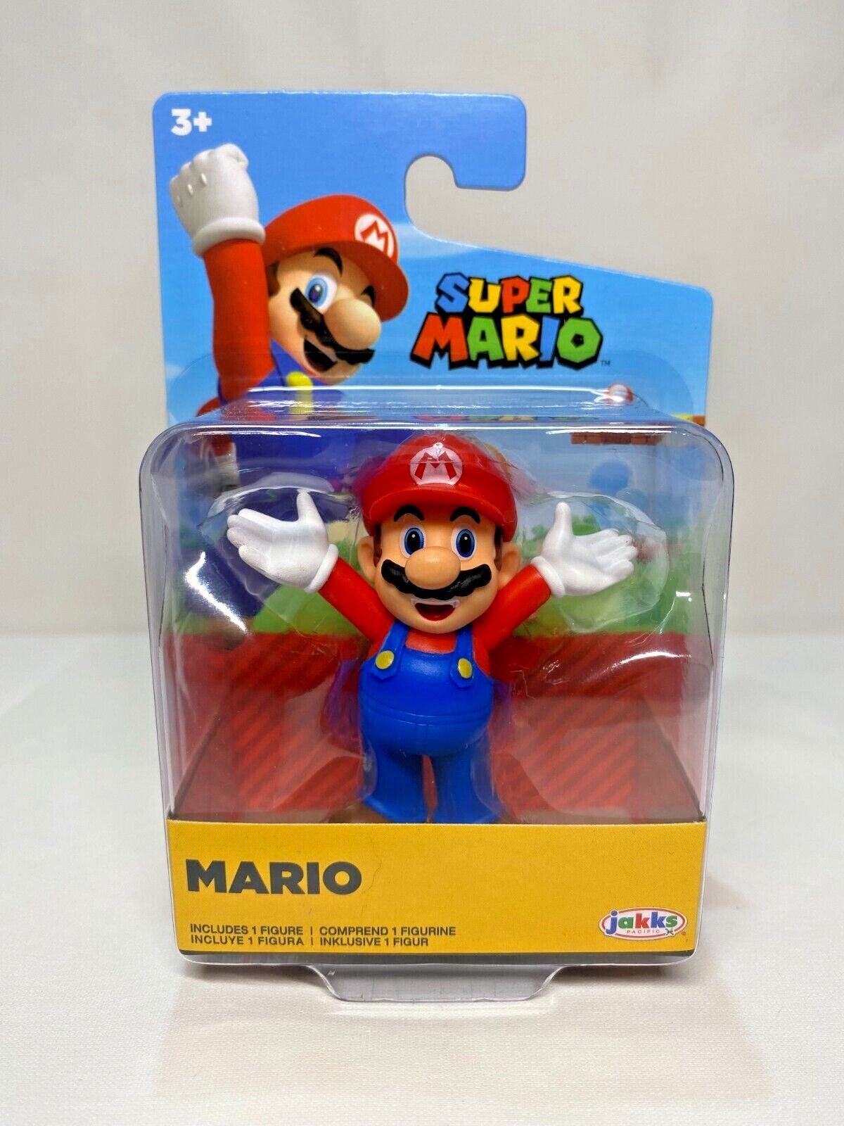 Super Mario Figures - 2.5"" Mario with Arms Open *New* Jakks Pacific Nintendo 3+