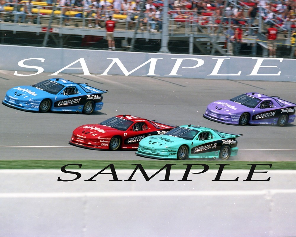 DALE SR, DALE JR, JEFF GORDON & EDDIE CHEEVER IROC CARS RACING 8X10 GLOSSY PHOTO