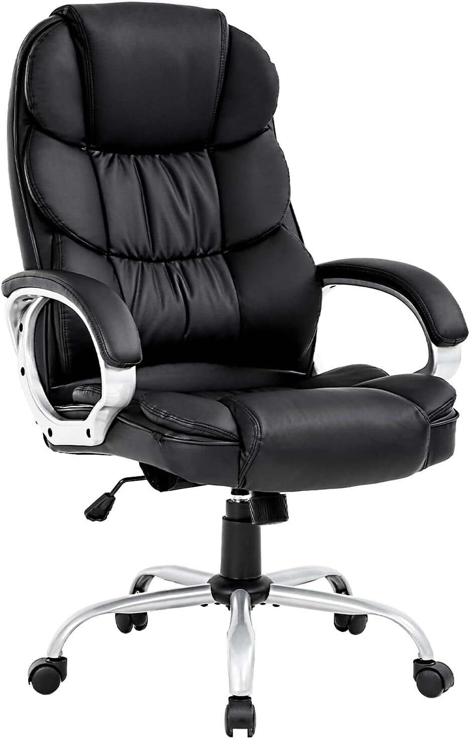 Ergonomic Office Chair with Adjustable Lumbar Support Headrest Arms for Adults - PU Leather  -image