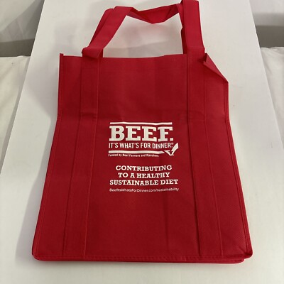 Rare Beef It's What For Dinner Reusable Grocery Bag Tote National Cattlemen