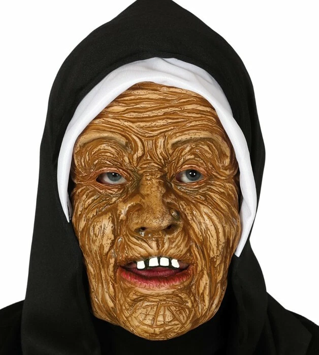 Halloween Schwarze Kapuzen-Maske der Alten Nonne Vollkopf Kostüm Horror Maske - Bild 1 von 1