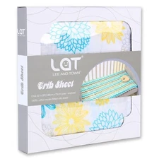 100% Cotton Muslin Fitted Crib Sheet 52” x 28” Lee & Town-Assorted-NIB