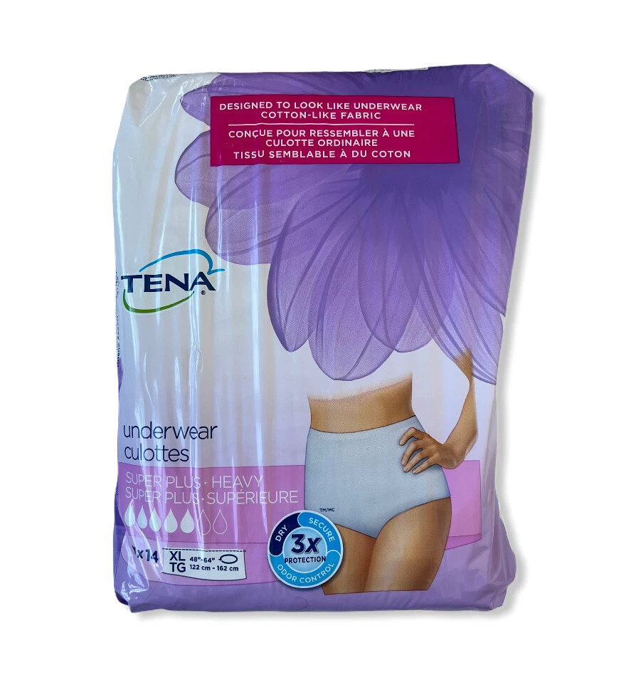 Tena Super Plus Heavy Protective Underwear for Women XL 48”-64