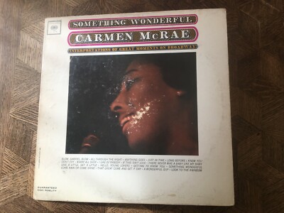 CARMEN McRAE - Something Wonderful ~CBS 1943 [WHITE LABEL PROMO] w/Bregman RARE