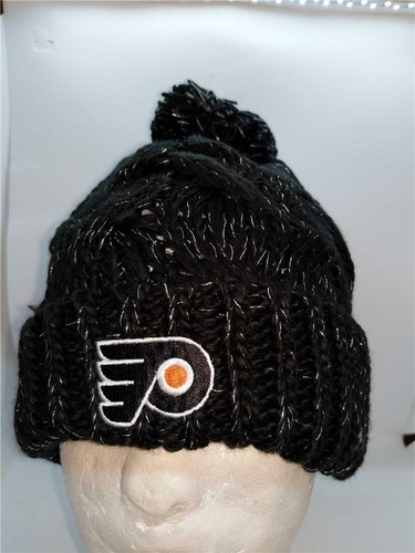 New Philadelphia Flyers Womens Size OSFA Reebok Black/Silver Knit Beanie - Picture 5 of 12