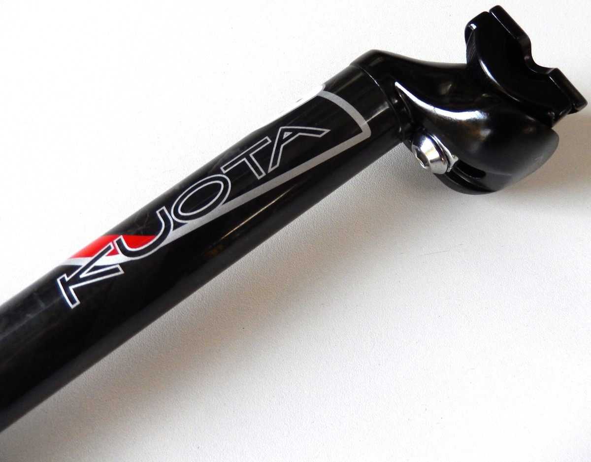 Tige de selle carbone Kuota noir-jaune/vert fluorescent longue 330 mm