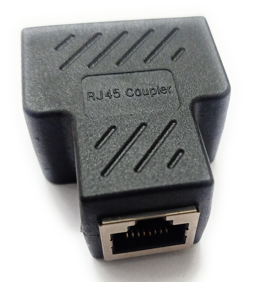 RJ45 SPLITTER ADAPTER LAN NETWORK ETHERNET CABLE 1-2 WAY DUAL CONNECTOR ...