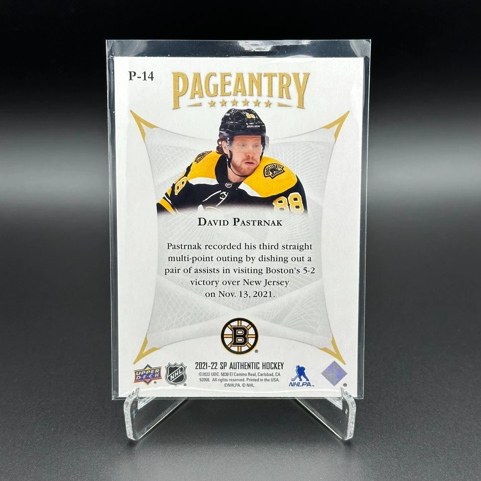 2021-22 UD SP Authentic DAVID PASTRNAK #P-14 Pageantry - Boston Bruins - Image 2 of 4
