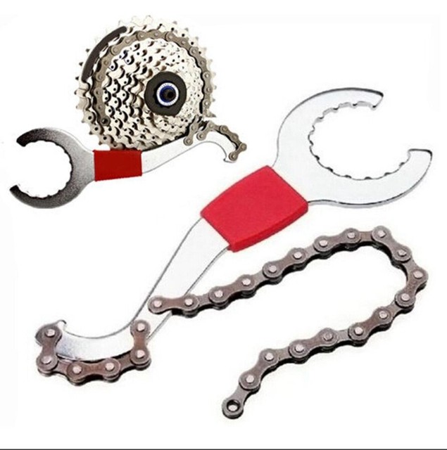 Cycling Bike Bracket Wrench Repair Tool Bicycle Chain Whip Sprocket