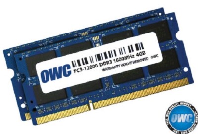 OWC RAM 8GB (2x4GB) 204-pin SODIMM DDR3 PC3L-12800 1600MHz 1,35V Arbeitsspeicher für Mac