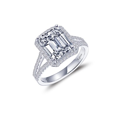 *BRAND NEW* Sterling Silver Platinum Bonded with 4.55CTW Halo Engagement Ring