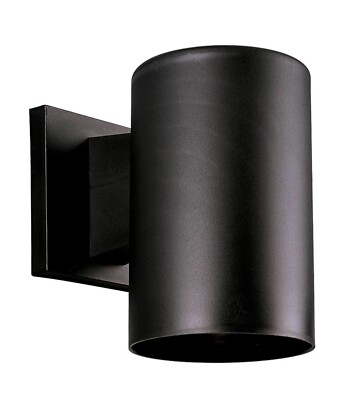 Progress Lighting P5712-31 Cylinder 7'' 1-Light Black Plastic Wall Lantern Sconce