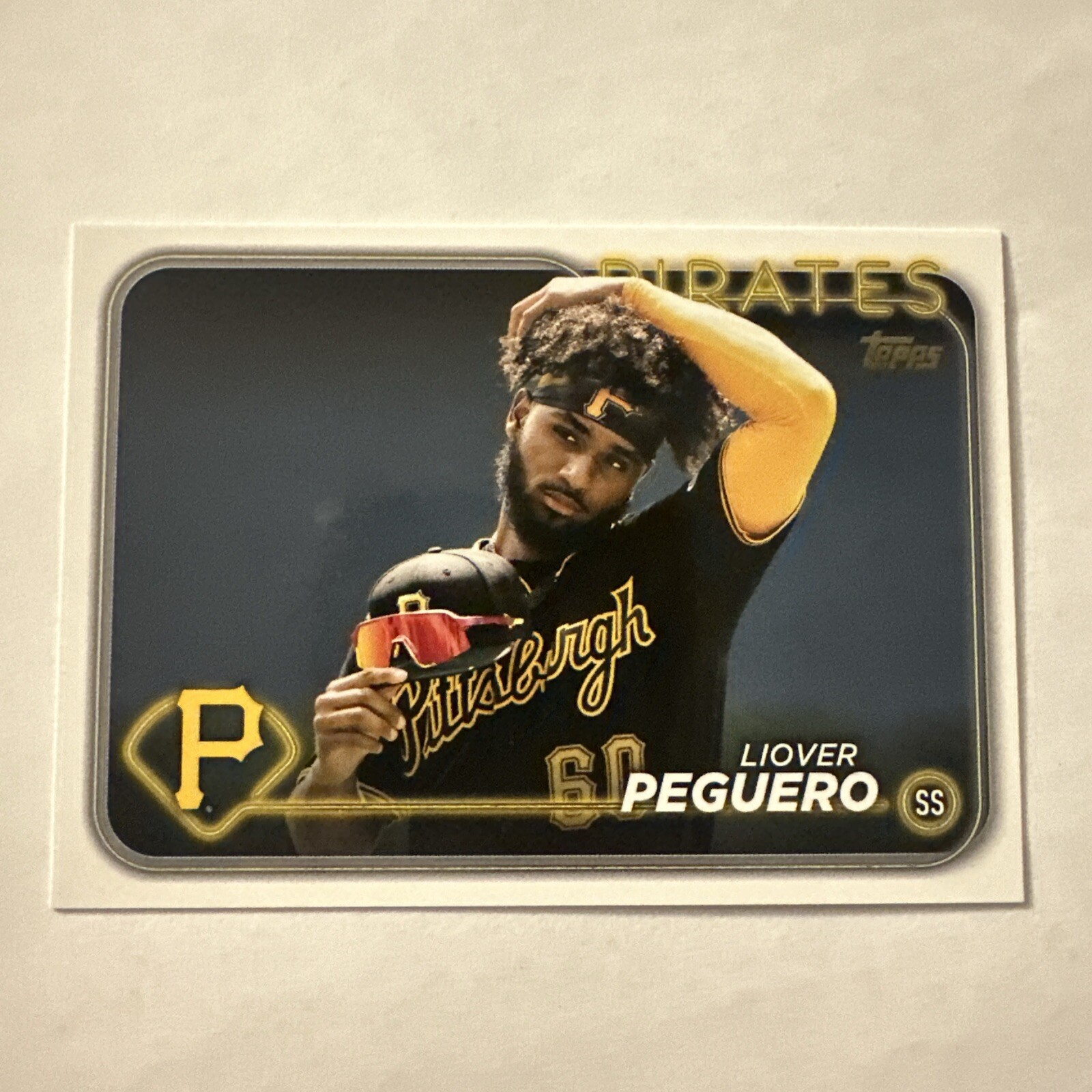 Liover Peguero 2024 Topps Series 2 Golden Mirror Variation SSP #542 Pirates Wow