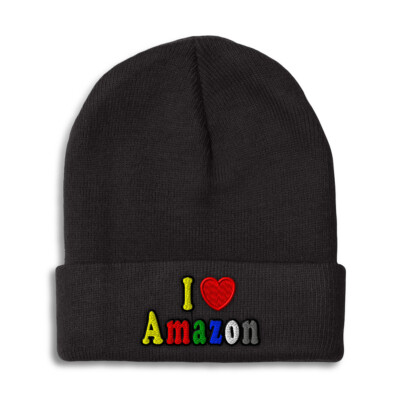 Beanies for Men I Love Amazon Winter Hats for Women Acrylic Skull