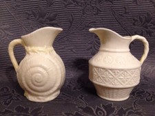SET of 2 Belleek Ireland Irish Pottery Small Mini Toy Creamer 1st 3rd Green Mark