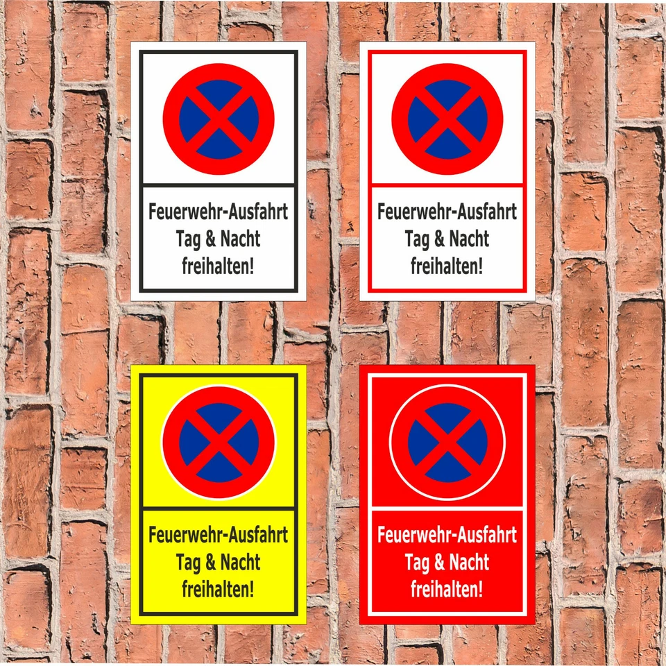 BAUER-SCHILDER Schild Feuerwehr-Ausfahrt Tag u Nacht freihalten - in 4 Größen - S00350-039