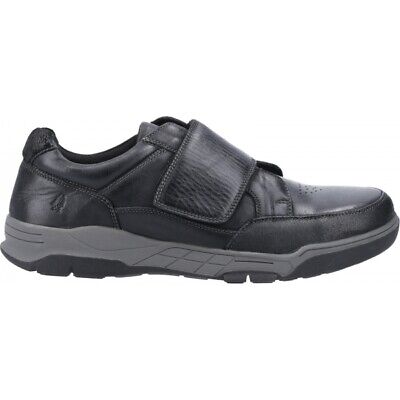 Mens Walking Shoe Real Leather Touch Fastening 