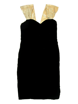 Vtg Jessica Howard Mitchell Rodbell Black Velvet Gold Satin Diamond Bow  Dress 2P | eBay