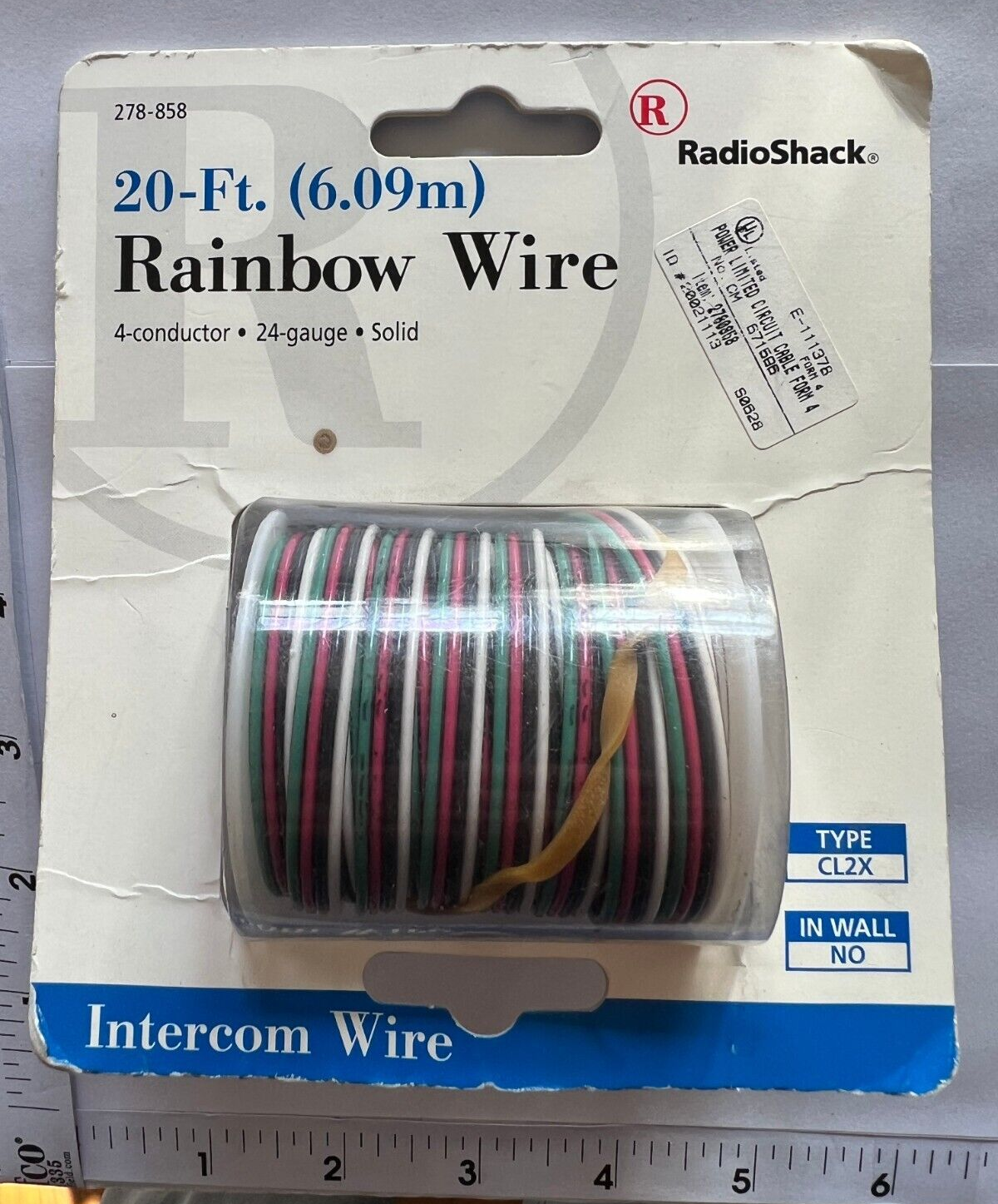 Radio Shack 24 Gauge Solid 4 Conductor Rainbow / Intercom Wire 20 Foot Roll CL2X